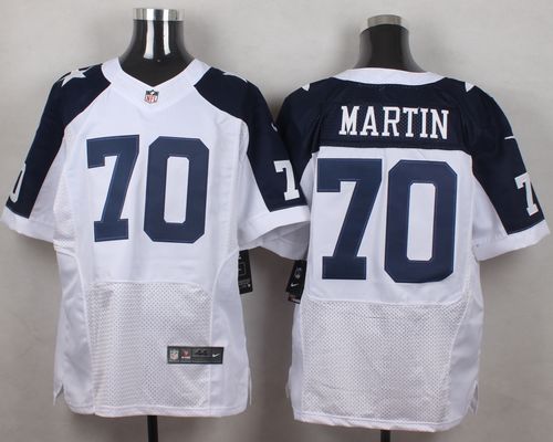 Nike Cowboys #70 Zack Martin White Thanksgiving Throwback Men's Stitched NFL Elite Jersey